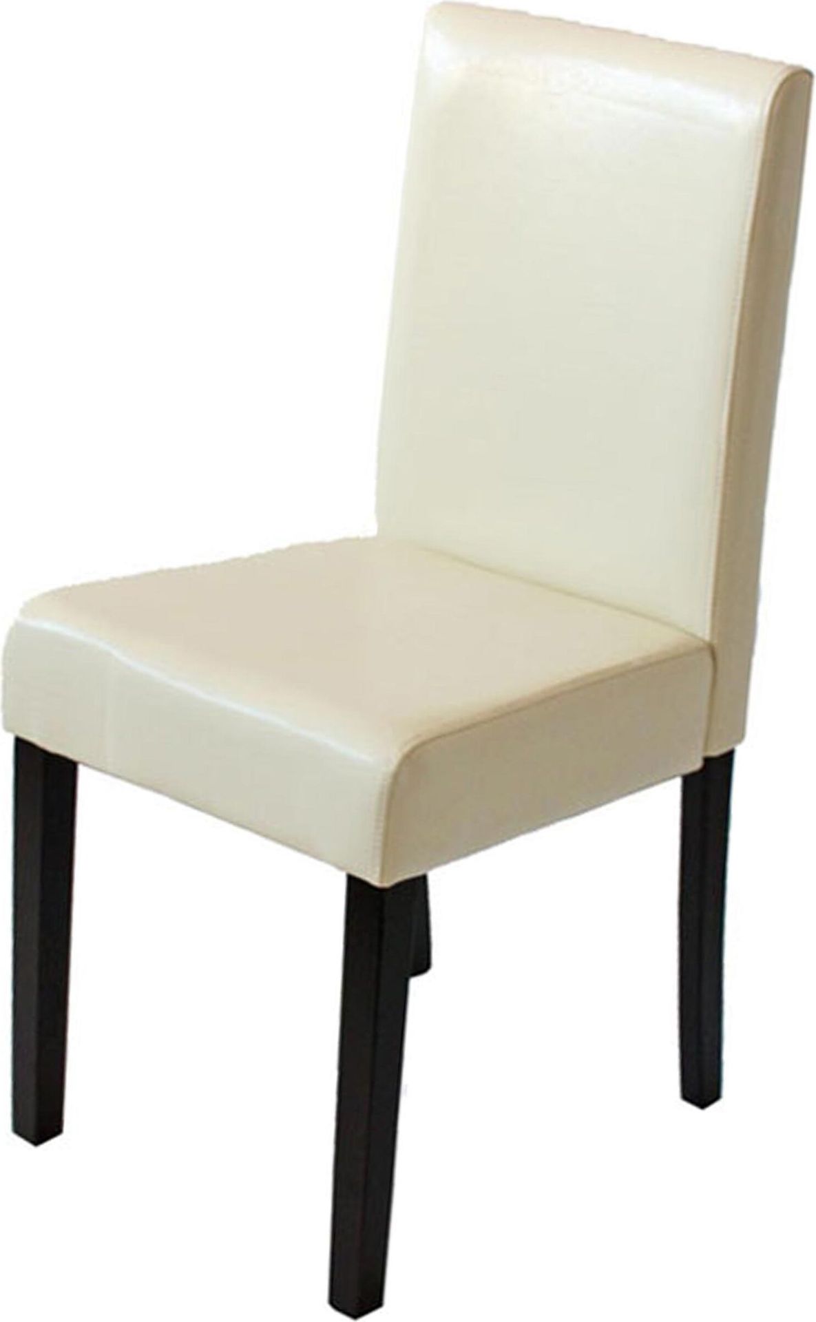 Krzesło do jadalni Littau, krzesło kuchenne Krzesło, imitacja skóry ~ kremowy, ciemne nogi