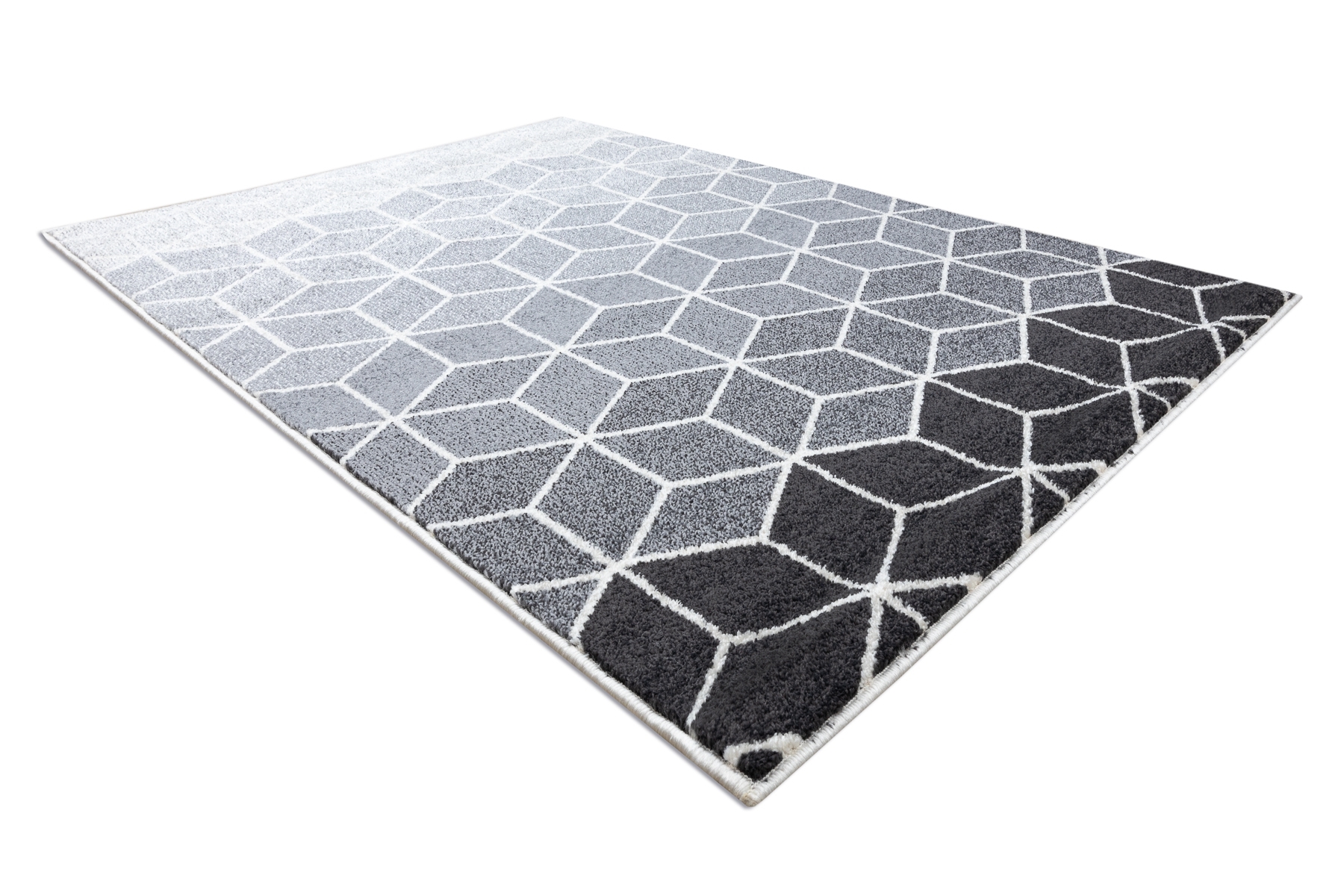 Dywan HEOS 78590 krem / srebrny / antracyt CUBE, KOSTKA szary 120x170 cm
