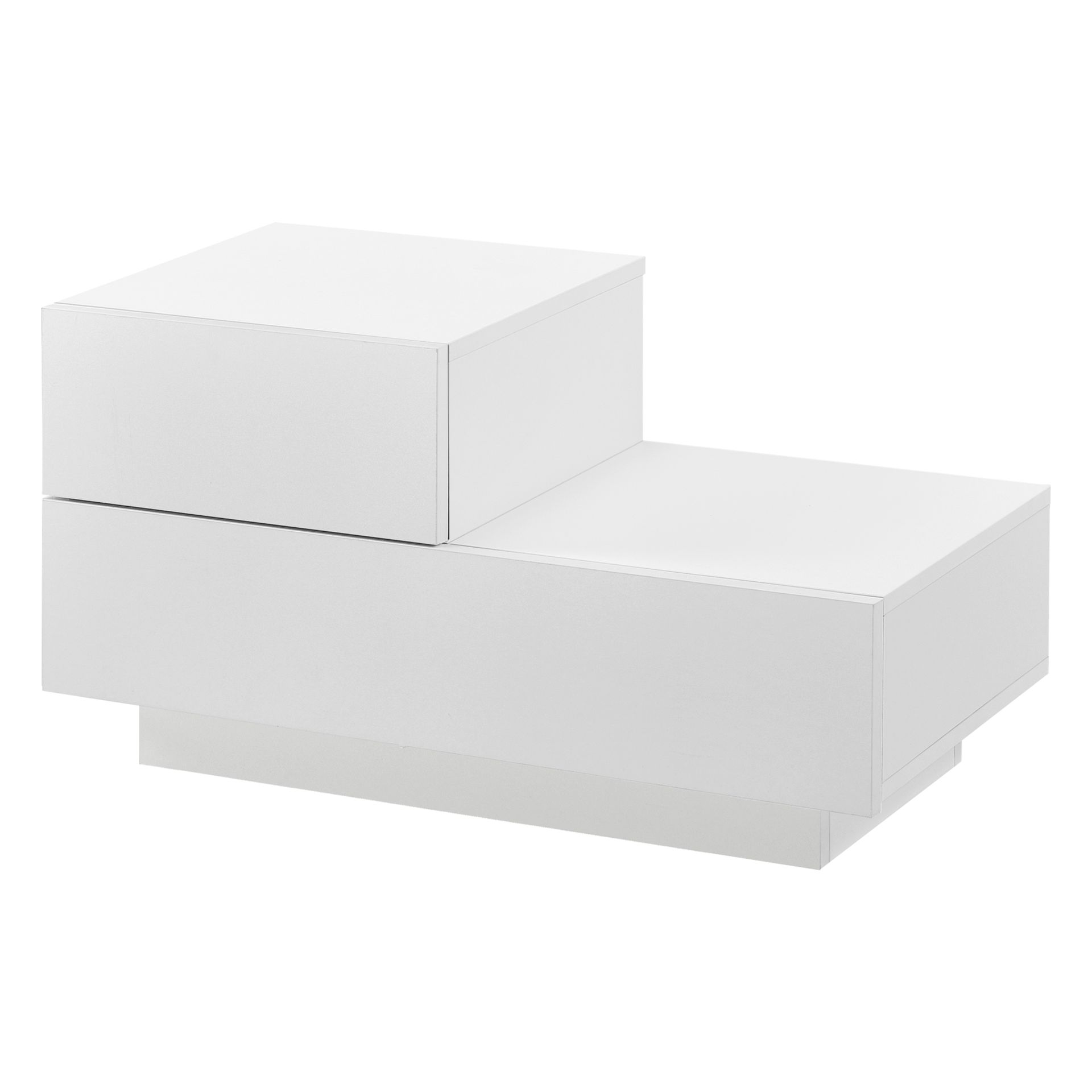 Stolik nocny z 2 szufladami szafka nocna 38x70x35cm komoda stolik nocny stolik z szufladami biały mat [en.casa]