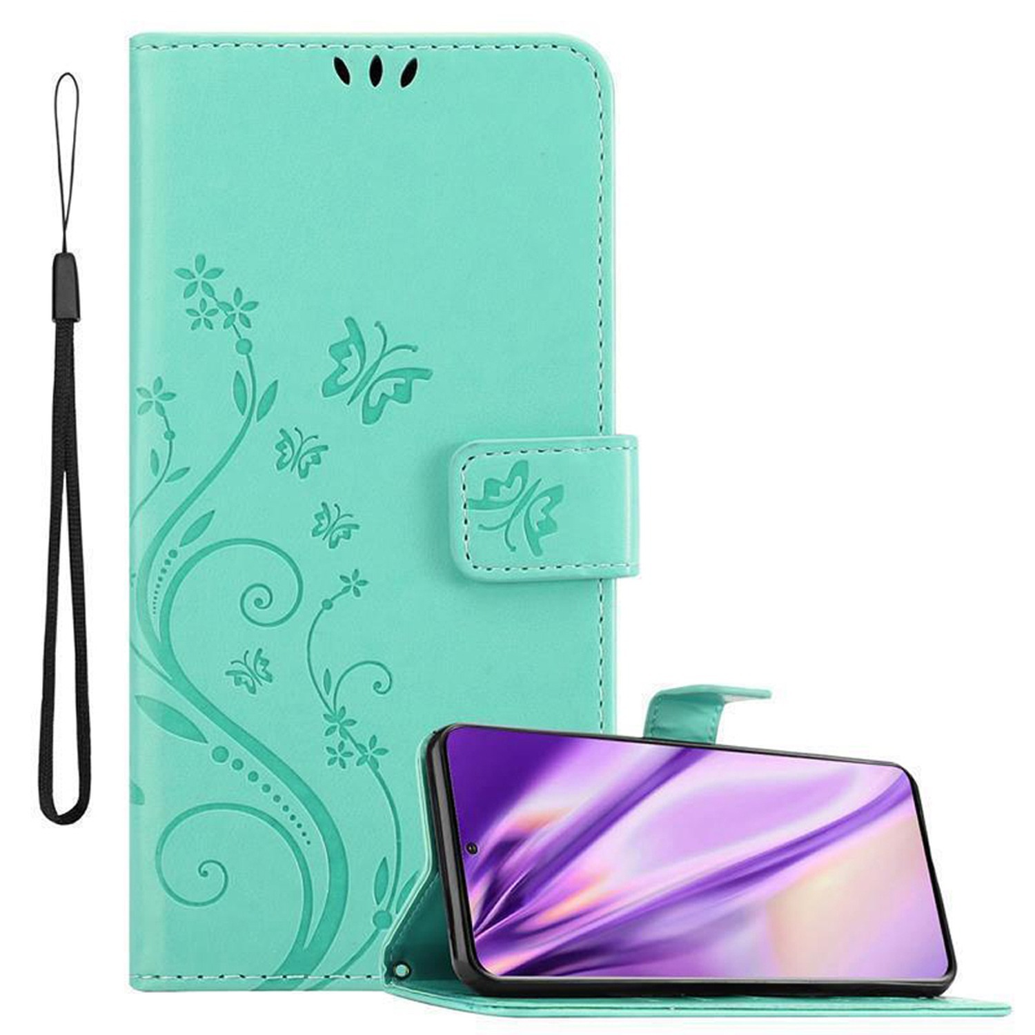 Pokrowiec Cadorabo do Samsung Galaxy S20 ULTRA w kolorze turkusowym pokrowiec ochronny na telefon komórkowy etui w kwiaty etui w kwiaty