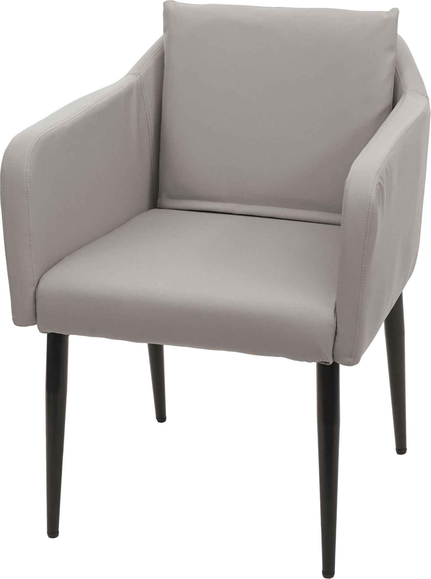 Krzesło do jadalni HWC-H93, krzesło kuchenne fotel krzesło ~ imitacja skóry taupe-szary