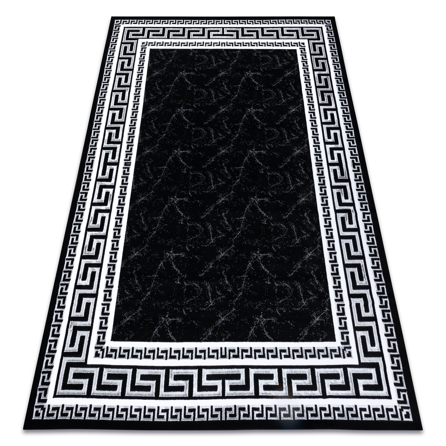 Dywan GLOSS nowoczesny 2813 87 stylowy, ramka, grecki / szary czarny 280x370 cm