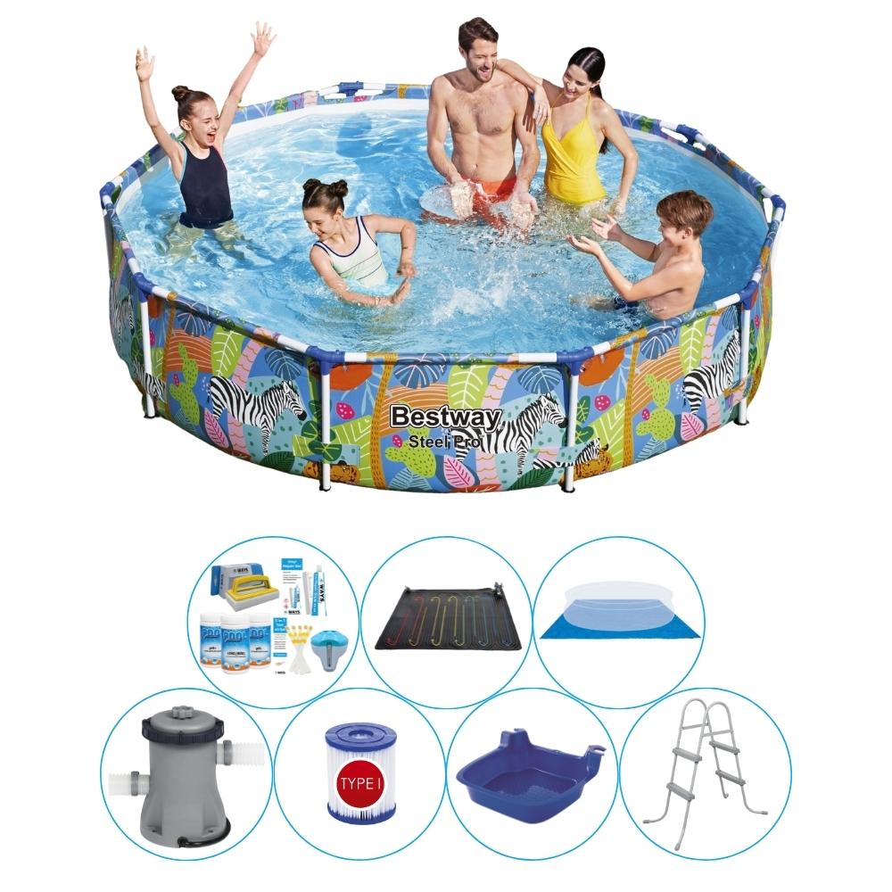 Bestway Steel animals 305x66 cm okrągły - 8 sztuk - basen wraz z akcesoriami