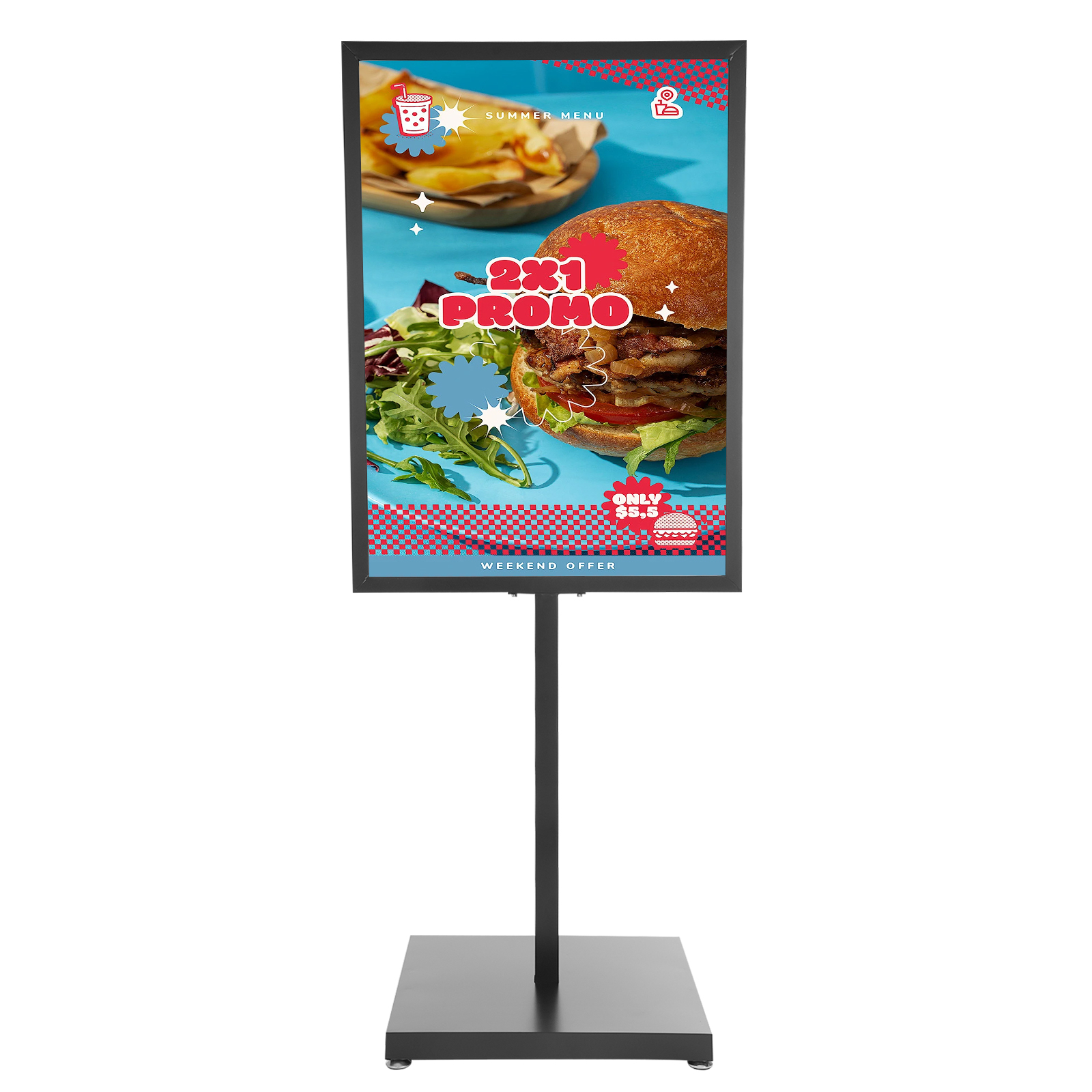 Stojak informacyjny 167CM Stojak na plakat Żelazny stojak informacyjny Stojak prezentacyjny Zastosowanie pionowe Stojak reklamowy z podstawą 64x89cm Stojak na plakat Stojaki