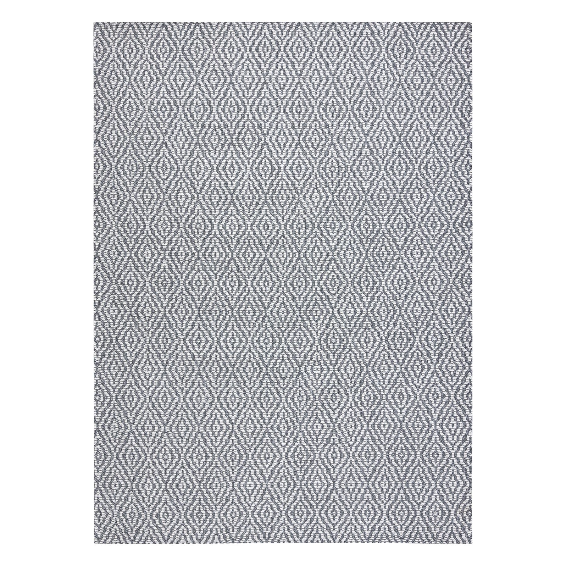 Dywan CASA Ekologiczny, EKO SIZAL Boho Romby 22084 antracyt / krem, z bawełny recyklingowanej szary 75x150 cm