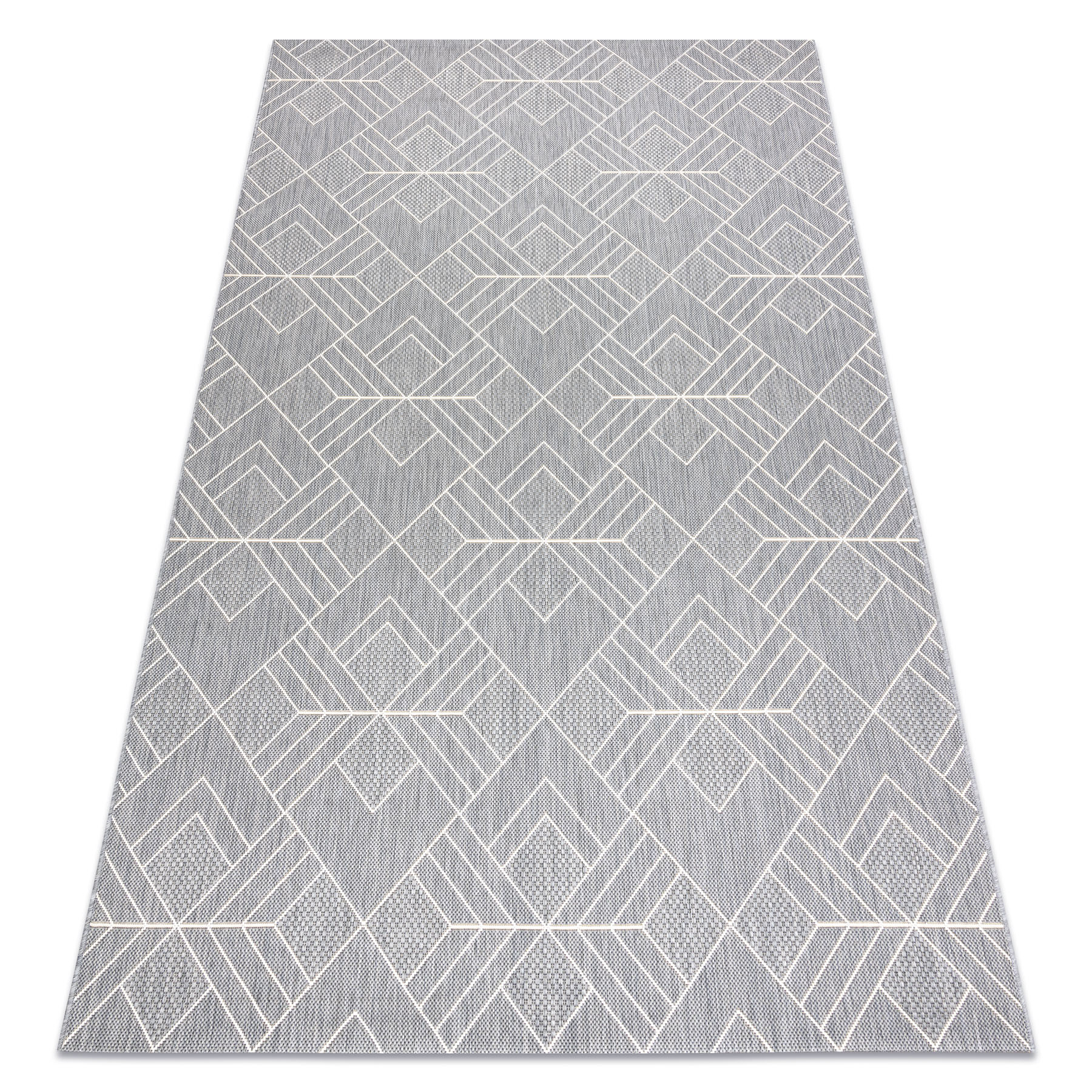 Dywan SZNURKOWY SIZAL FLAT 48731637 Kwadraty, romby, geometryczny / krem szary 160x230 cm