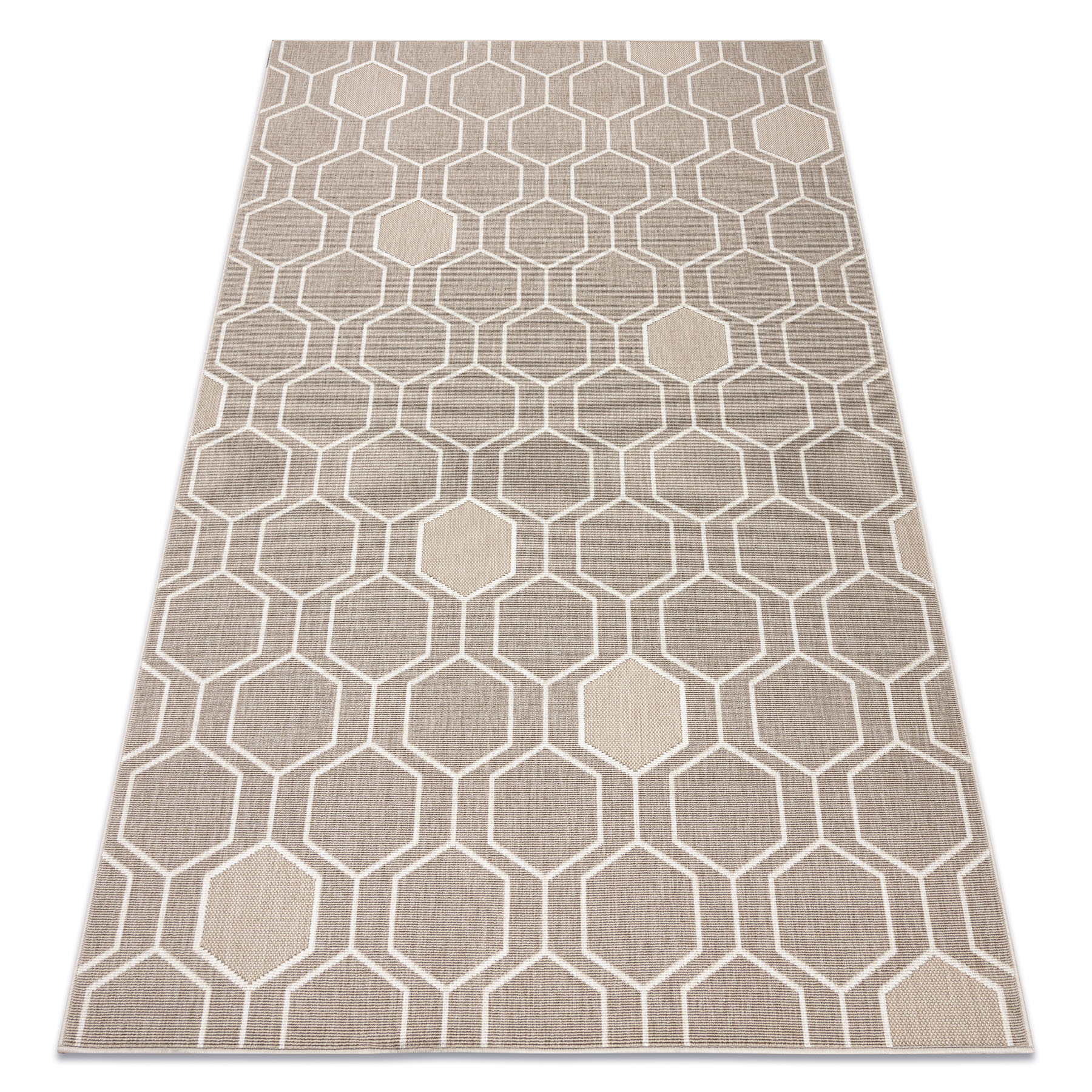 Dywan SPRING 20404558 Hexagon sznurkowy, pętelkowy - beż beżowy 200x290 cm