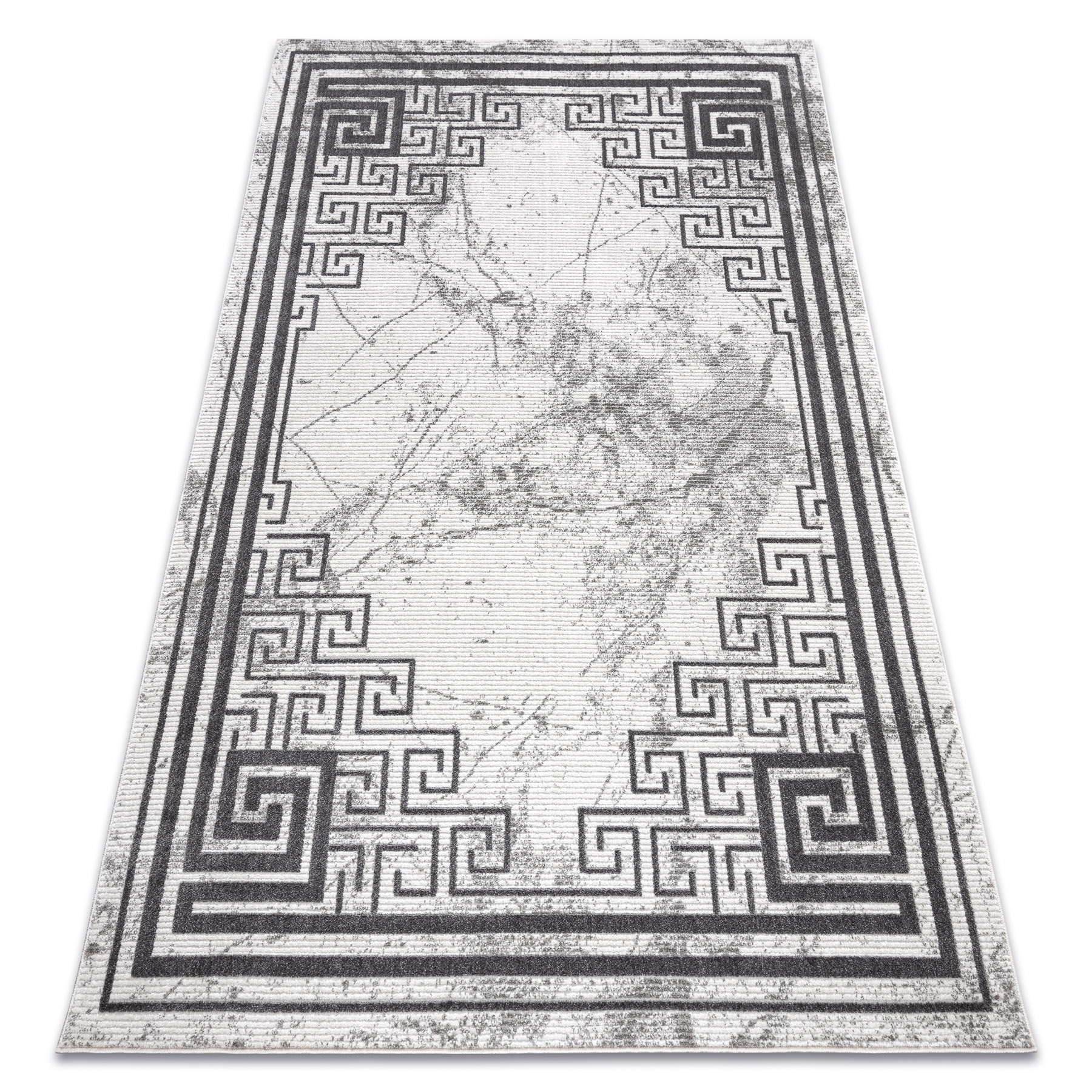 Dywan NOBLE nowoczesny 1517 65 Ramka, grecki, marmur - Strukturalny, dwa poziomy runa krem / szary 200x290 cm