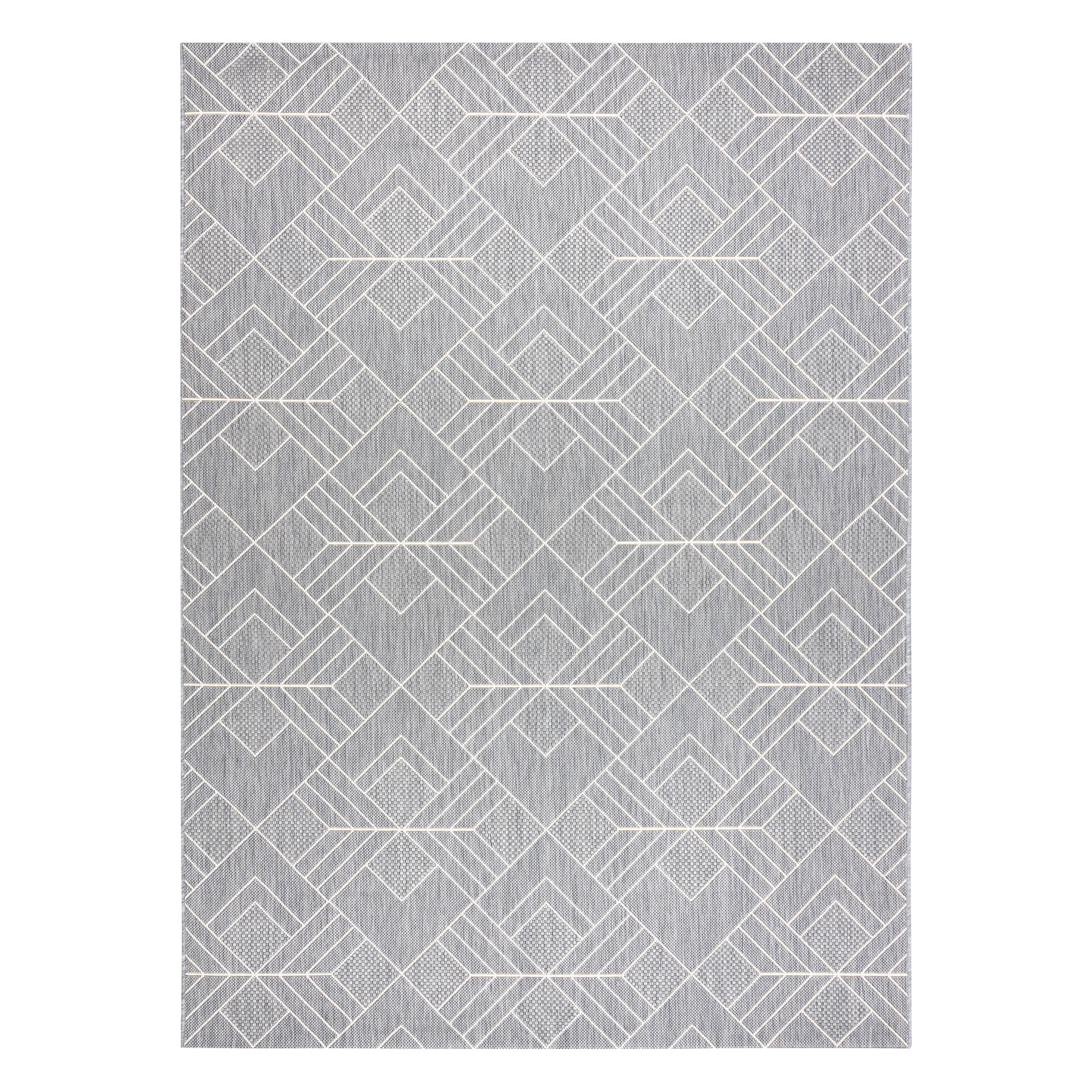 Dywan SZNURKOWY SIZAL FLAT 48731637 Kwadraty, romby, geometryczny / krem szary 120x170 cm