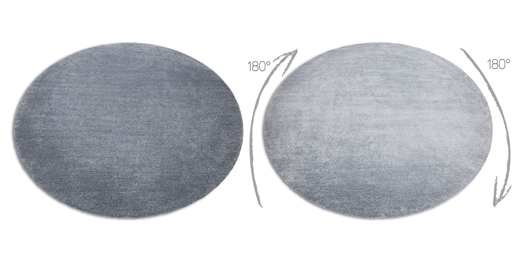 Nowoczesny dywan do prania LATIO 71351070 koło szary koło 160 cm