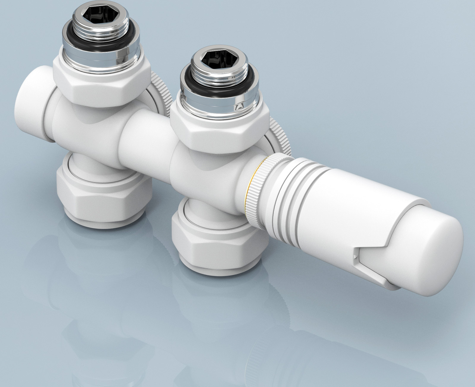 EMKE Złącze Zawór z termostatem do grzejnikowej suszarki do ręczników, 7 biegów regulacji, φ16*G1/2