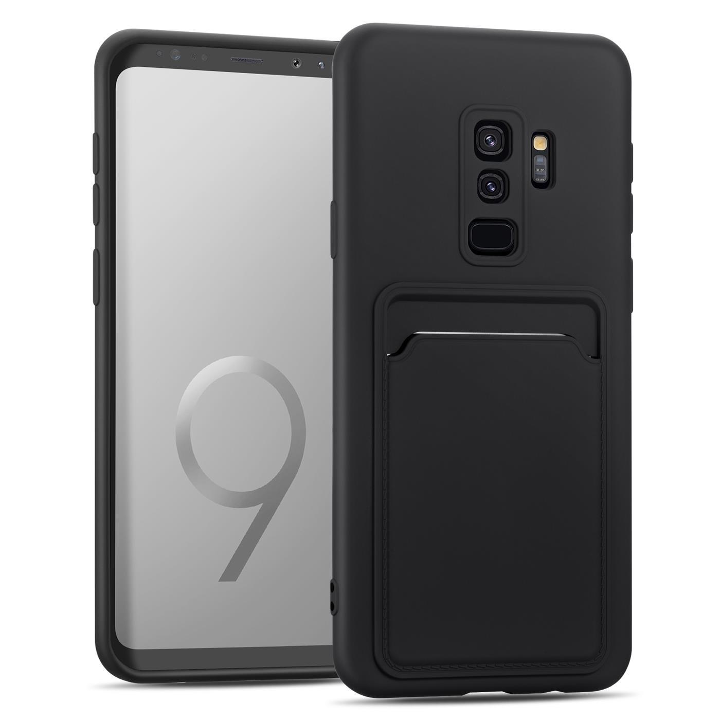 Etui na telefon komórkowy Samsung Galaxy S9 Plus silikonowe etui ochronne z kieszenią na kartę Slim Wallet Case, czarne