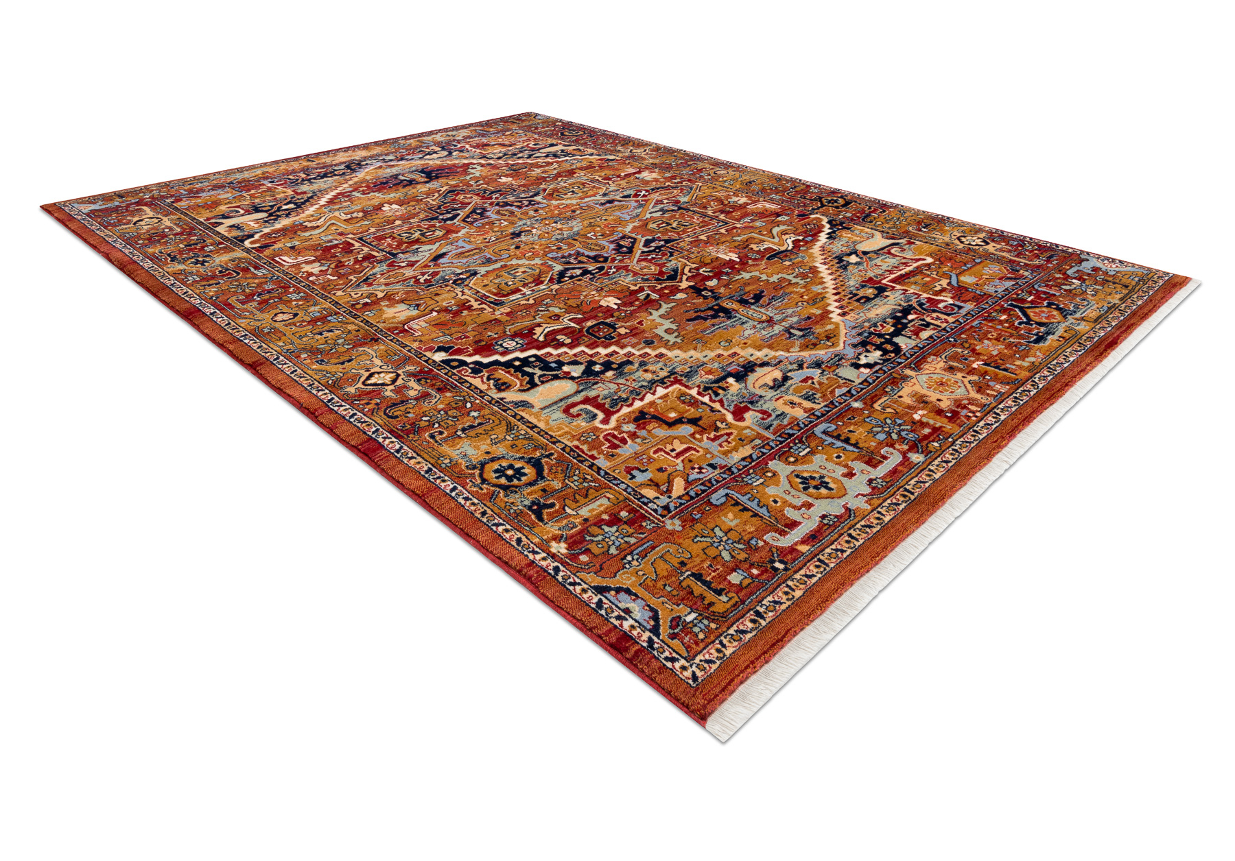 Dywan KESHAN Frędzle, Ornament orientalny 2886/53588 bordo wielokolorowy 120x145 cm