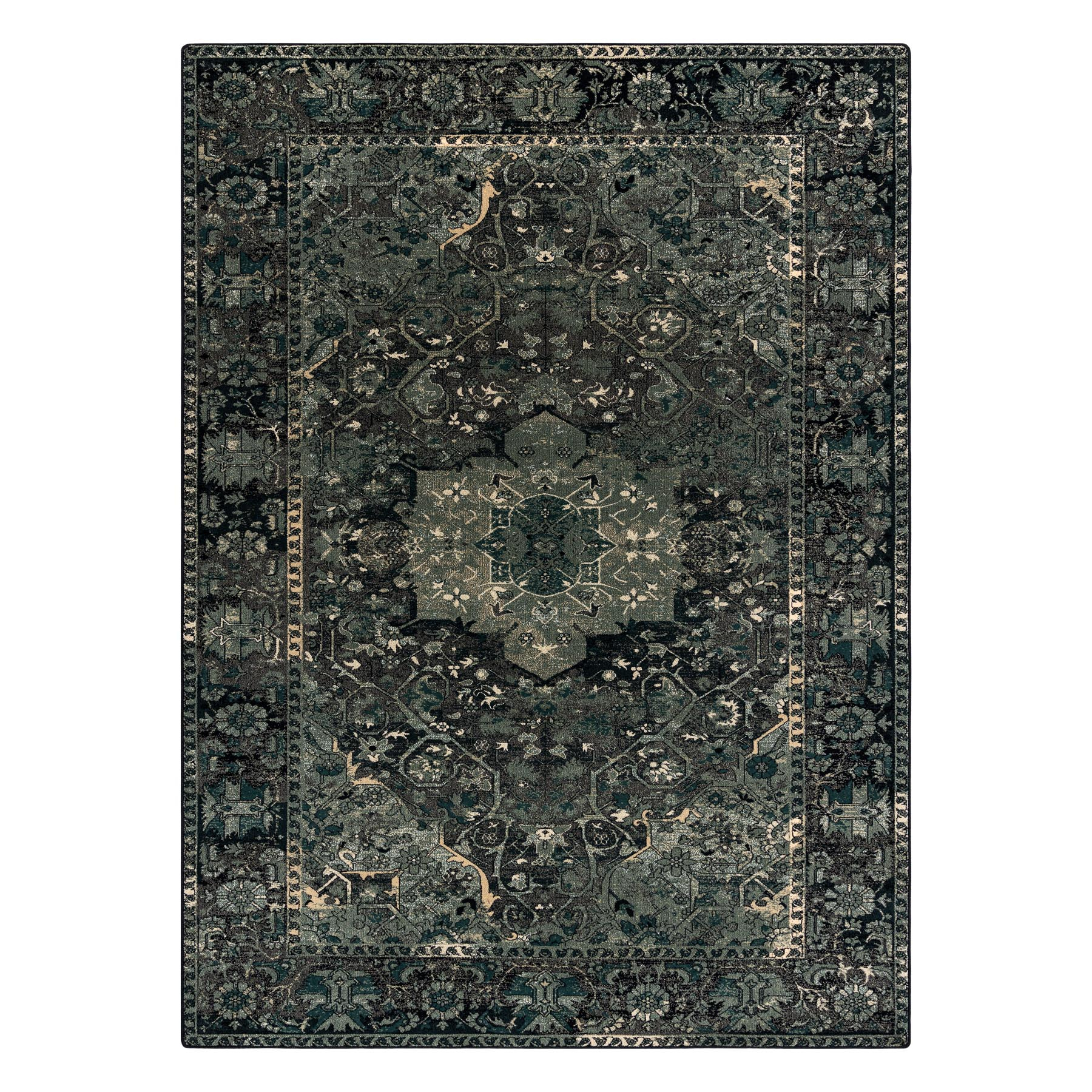 Dywan wełniany POLONIA Dukato Ornament iron zielony 200x300 cm