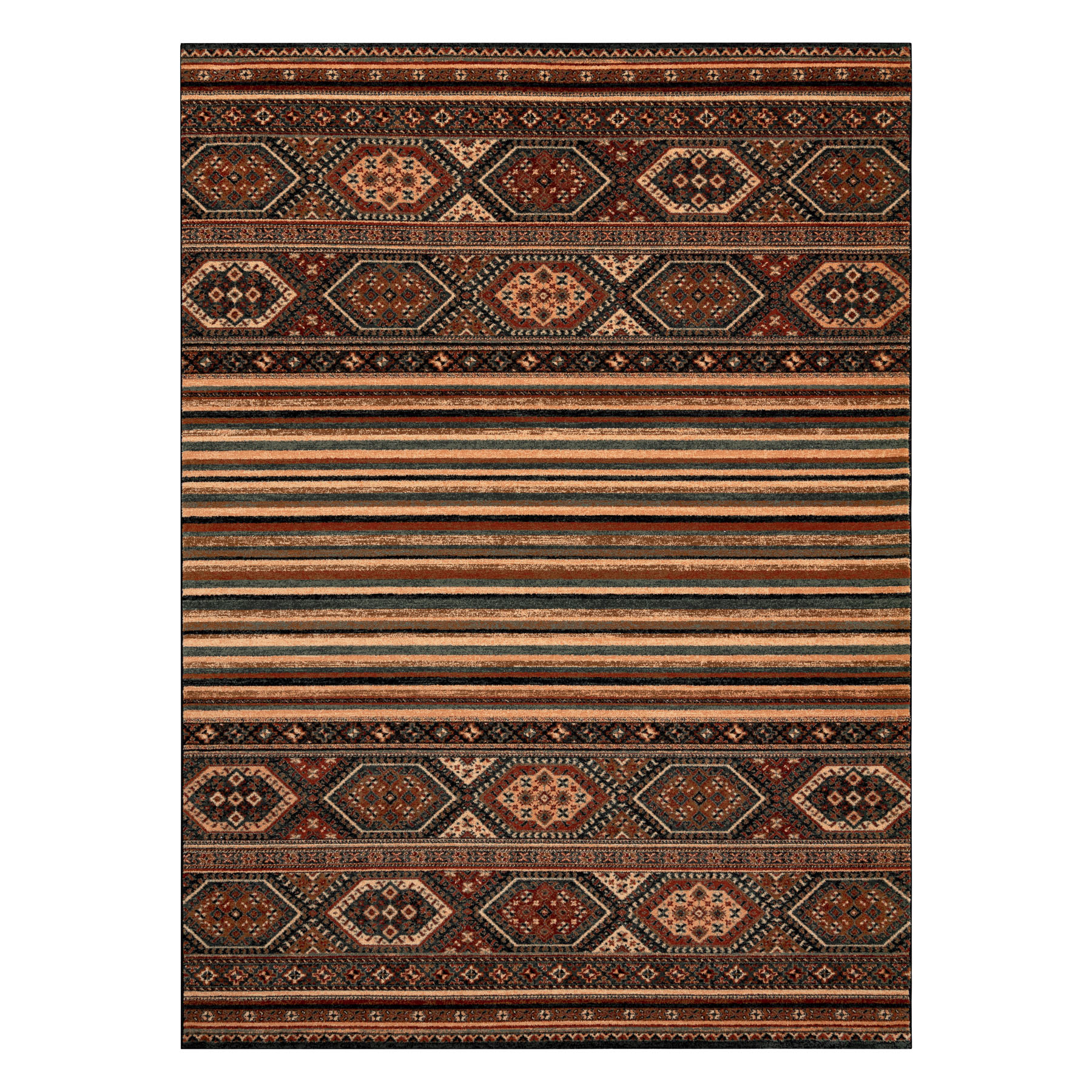 Dywan wełniany KASHQAI 4356 500 etniczny terakota wielokolorowy 240x340 cm