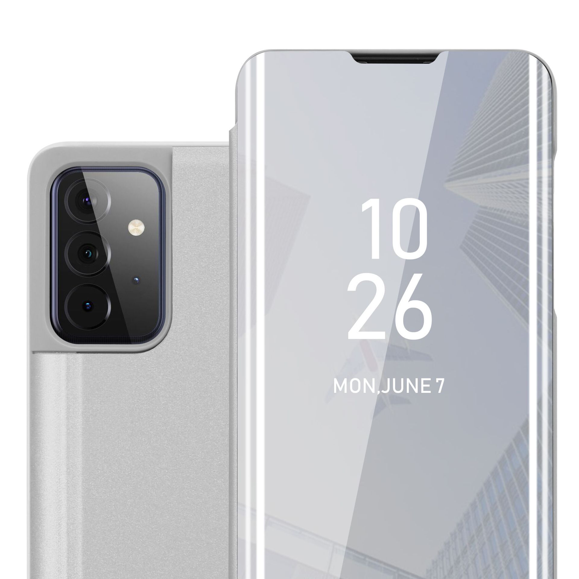 Etui na telefon komórkowy Cadorabo do Samsung Galaxy A72 4G / 5G w kolorze srebrnym tylna okładka okładka ochronna książeczka etui książeczka