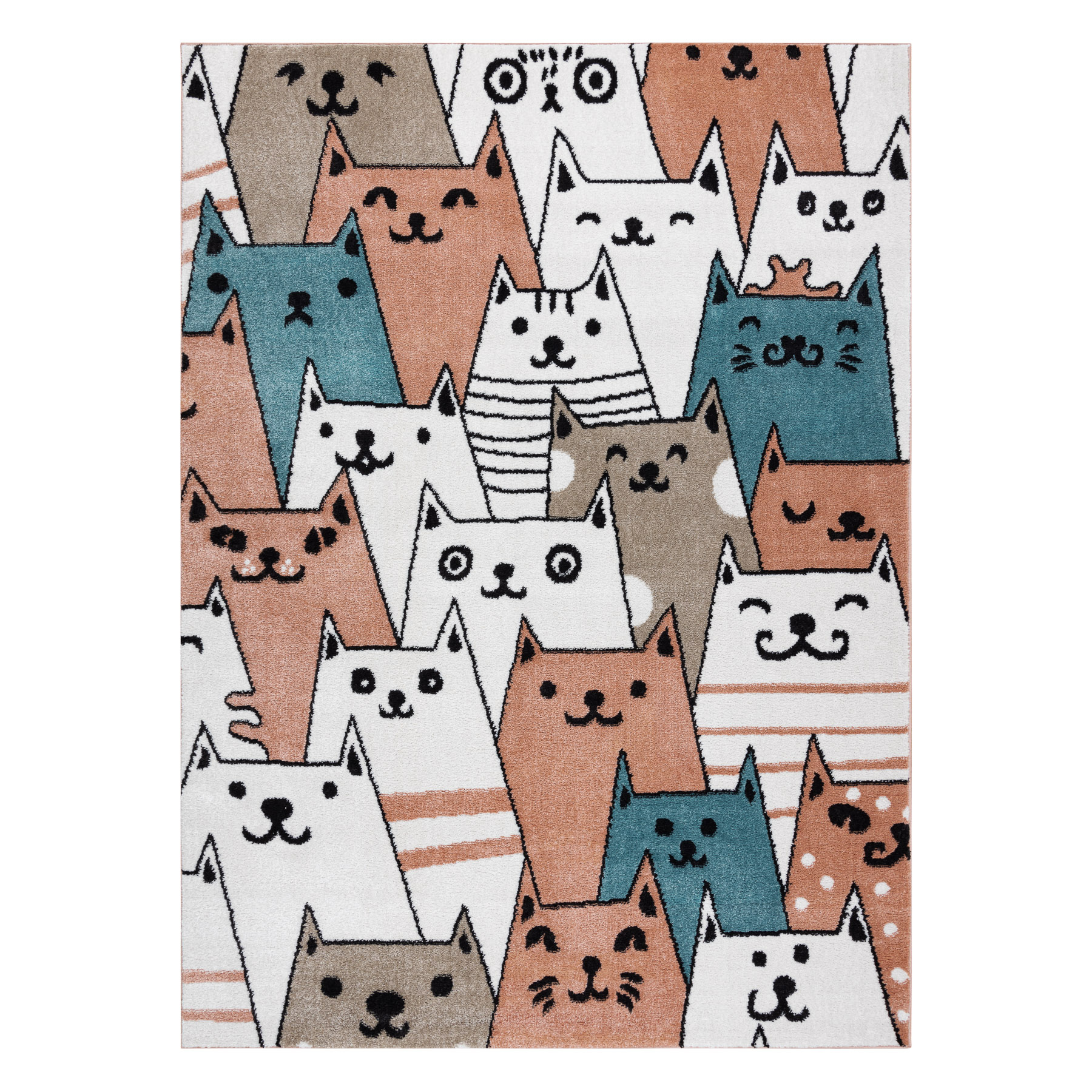 Dywan FUN Gatti dla dzieci, koty, kotki różowy wielokolorowy 120x170 cm