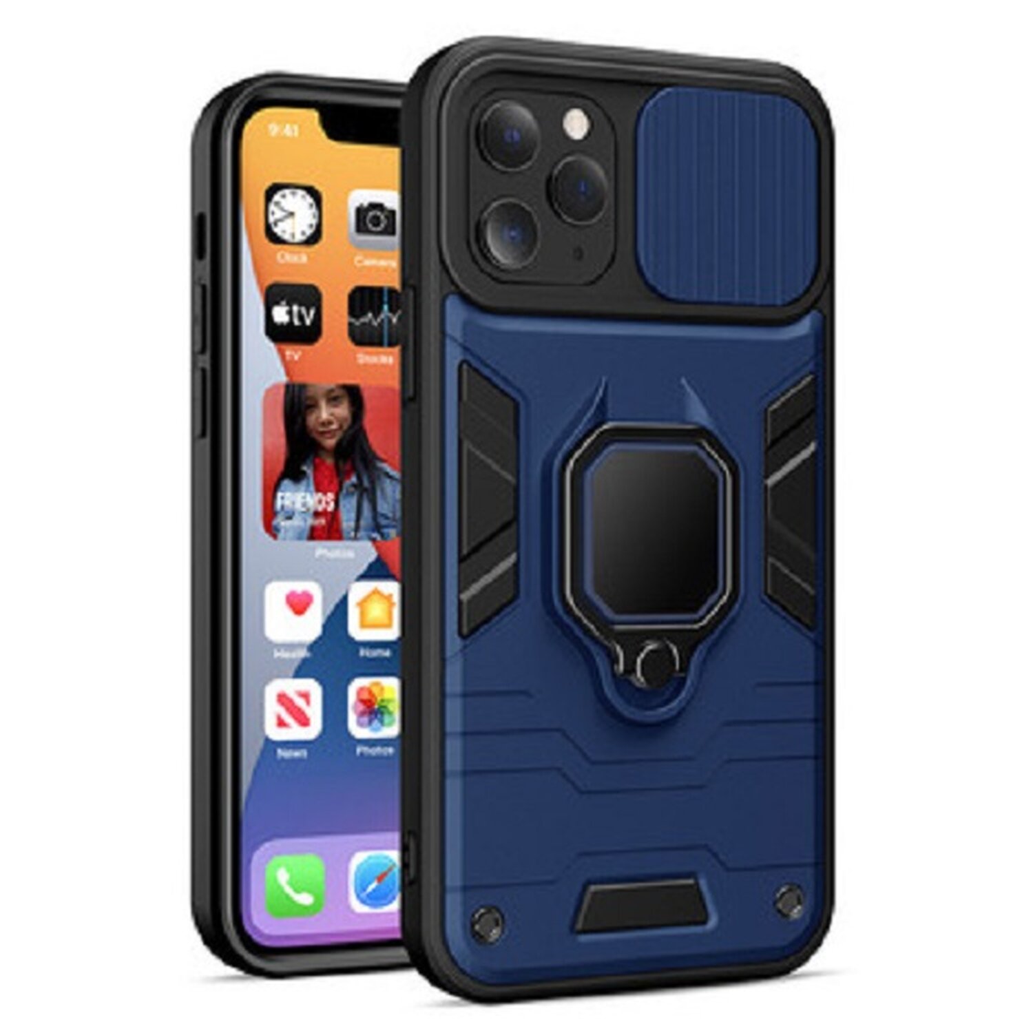 Etui na telefon komórkowy z ochroną aparatu Odporne na wstrząsy etui z uchwytem magnetycznym kompatybilne z Samsung Galaxy A72 (A725F) niebieski