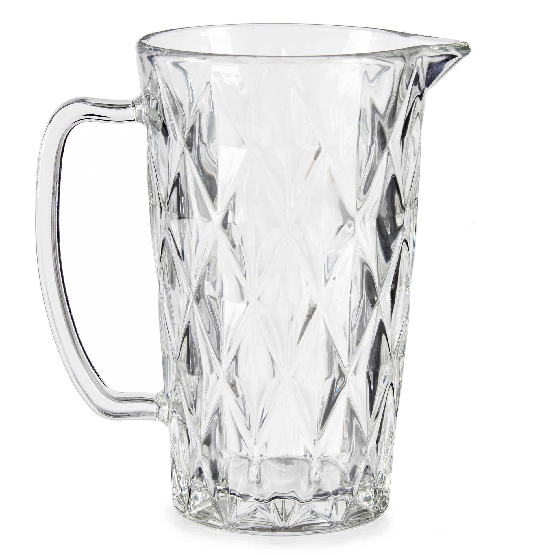 Dzbanek szklany z kryształowym wzorem, 1 l