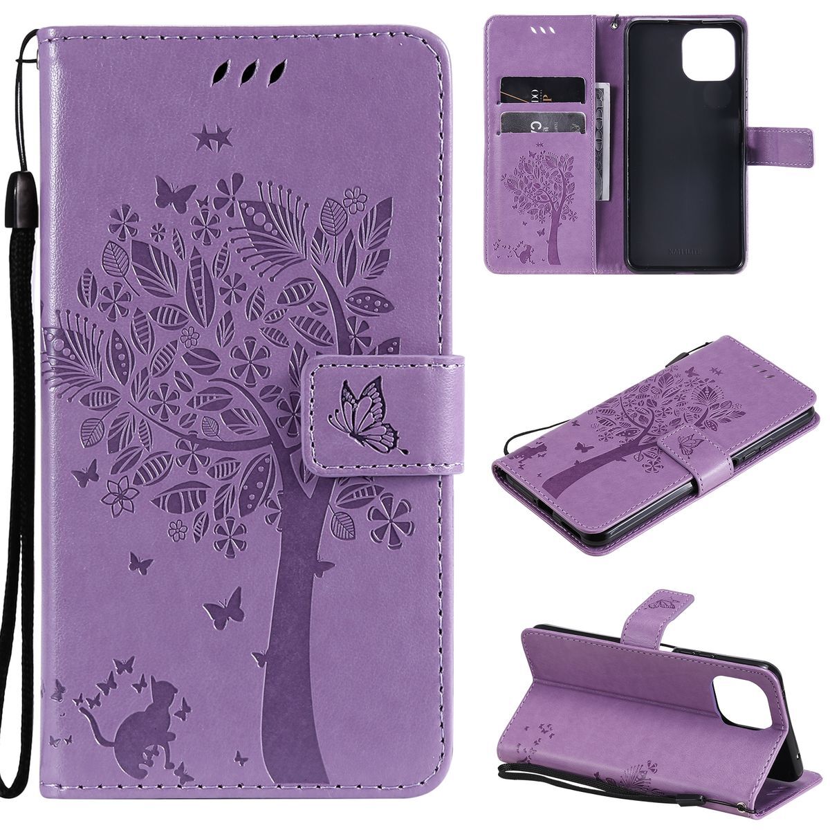 Pokrowiec König Design kompatybilny z etui na telefon komórkowy Xiaomi Mi 11 Lite ze sztucznej skóry - Etui na telefon komórkowy Purple Light