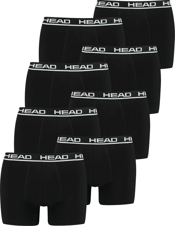 Bokserki męskie HEAD, 2-pak - Basic, bawełna stretch, jednokolorowe, czarne XL