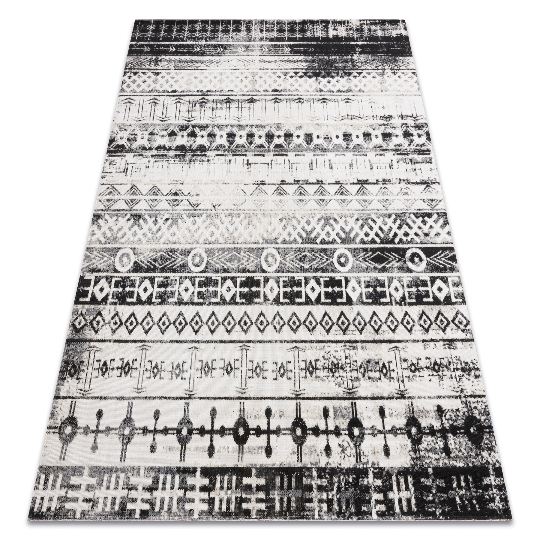 Dywan nowoczesny MUNDO E0592 etniczny outdoor beż / czarny beżowy 140x190 cm