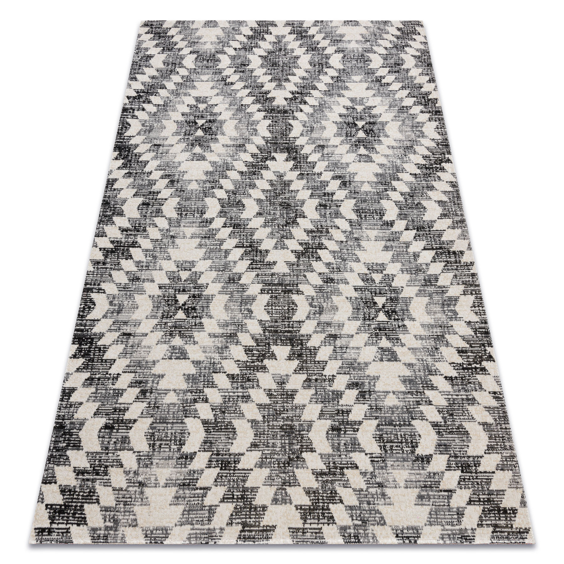 Dywan nowoczesny MUNDO D7461 romby 3D outdoor / beż szary 160x220 cm