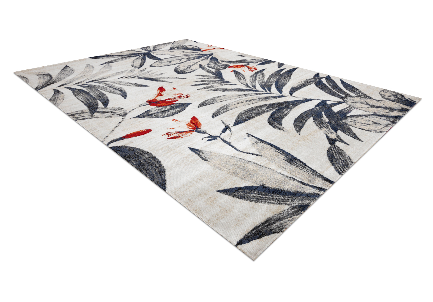 Dywan nowoczesny MUNDO E7181 liście outdoor beż / niebieski wielokolorowy 160x220 cm