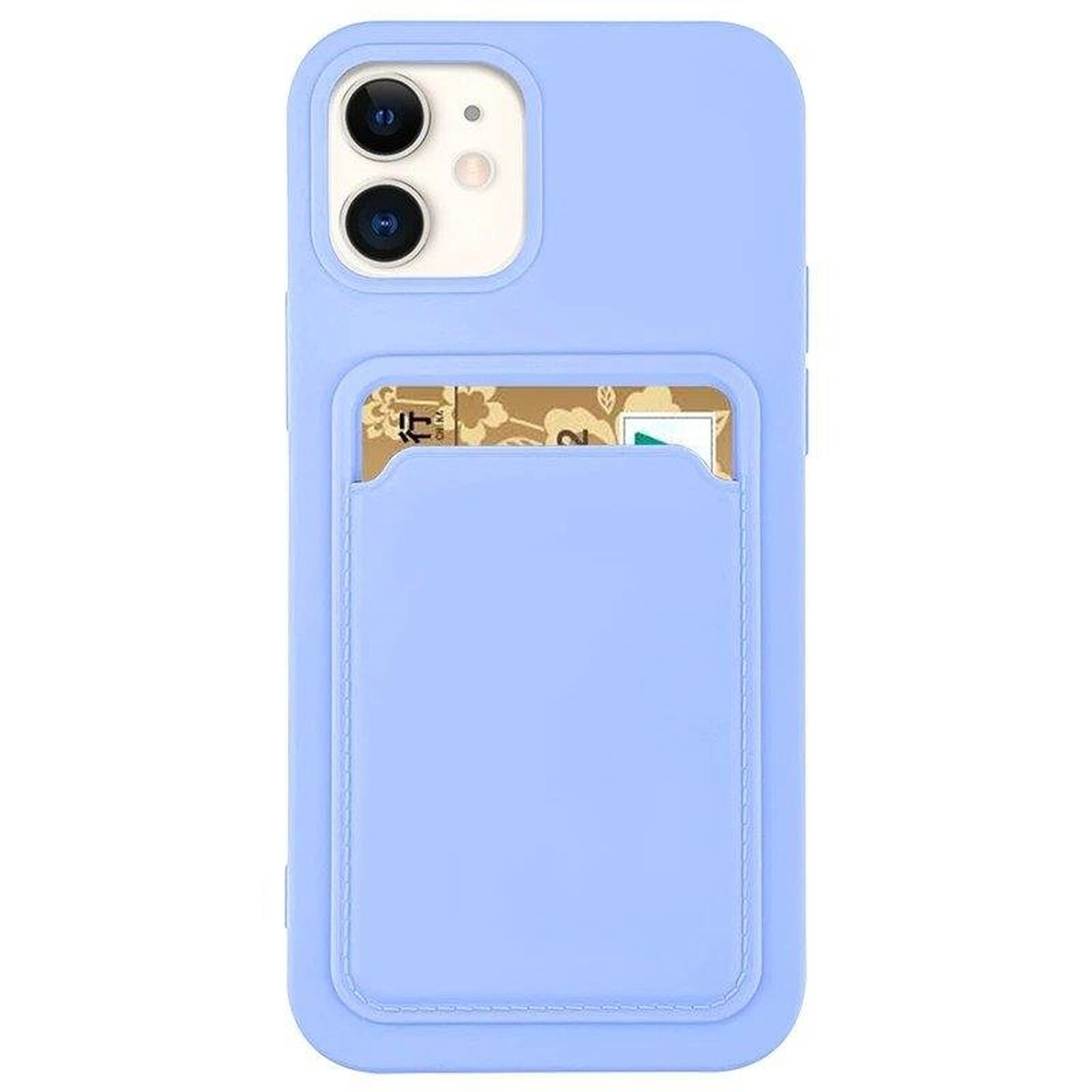 Etui na kartę Silikonowe etui na telefon komórkowy z kieszenią na kartę Zderzak kompatybilny z Samsung Galaxy A52 5G (A526F) Fioletowy