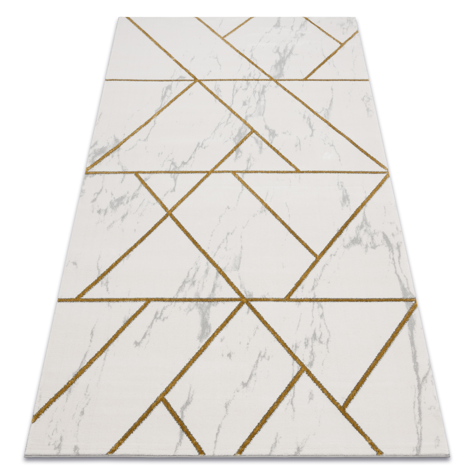 Dywan EMERALD ekskluzywny 1012 glamour, stylowy geometryczny, marmur krem / złoty beżowy 180x270 cm