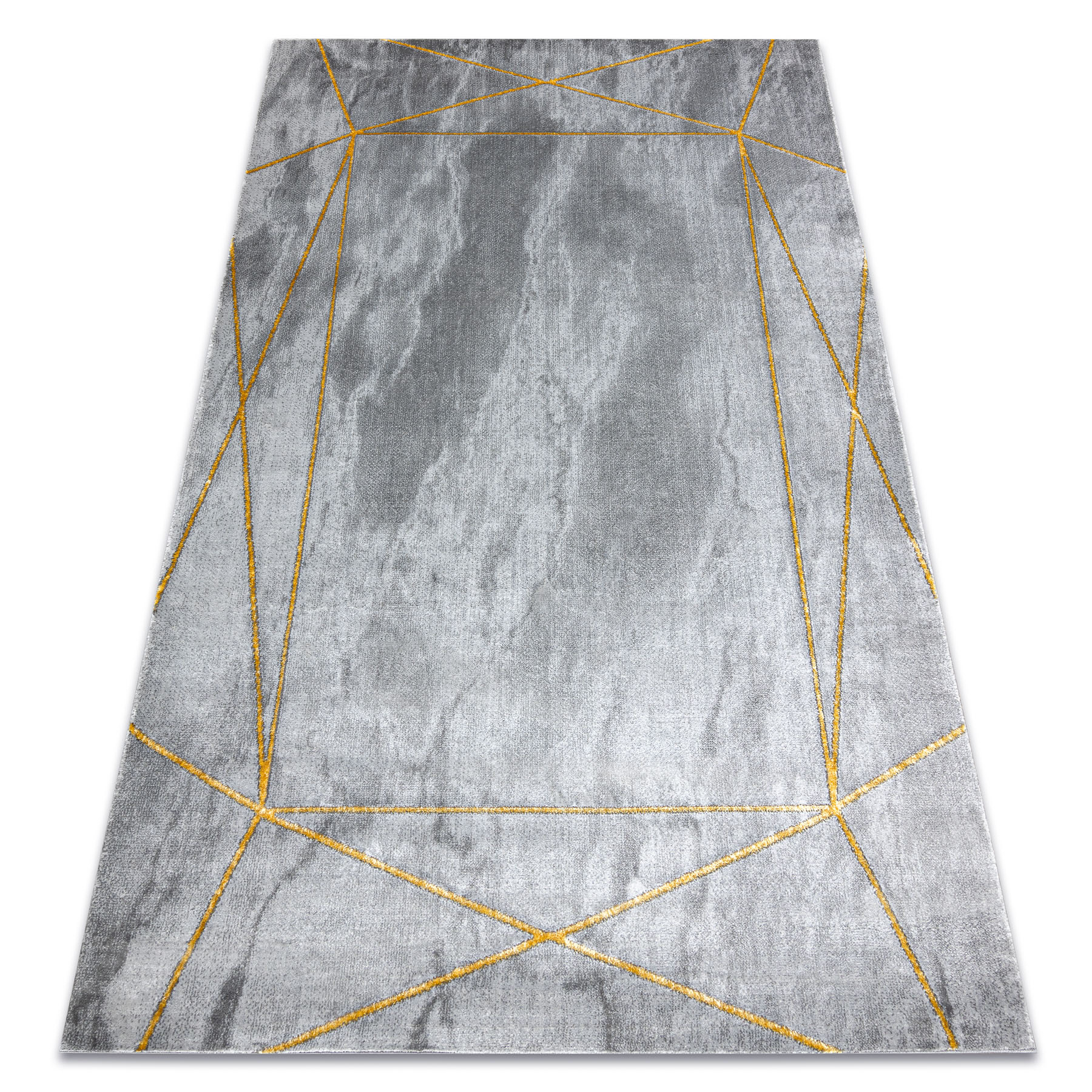 Dywan EMERALD ekskluzywny 1022 glamour, stylowy geometryczny, marmur / złoty szary 240x330 cm