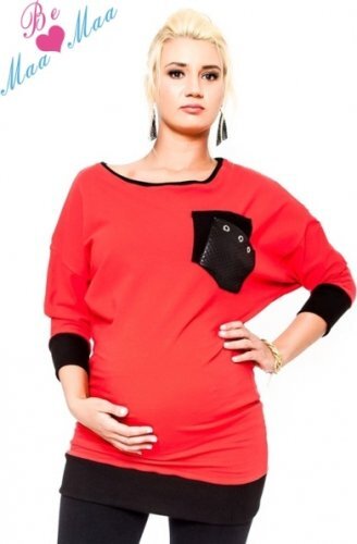 Be MaaMaa Bluza ciążowa MIA - kolor czerwony, rozm. L/XL