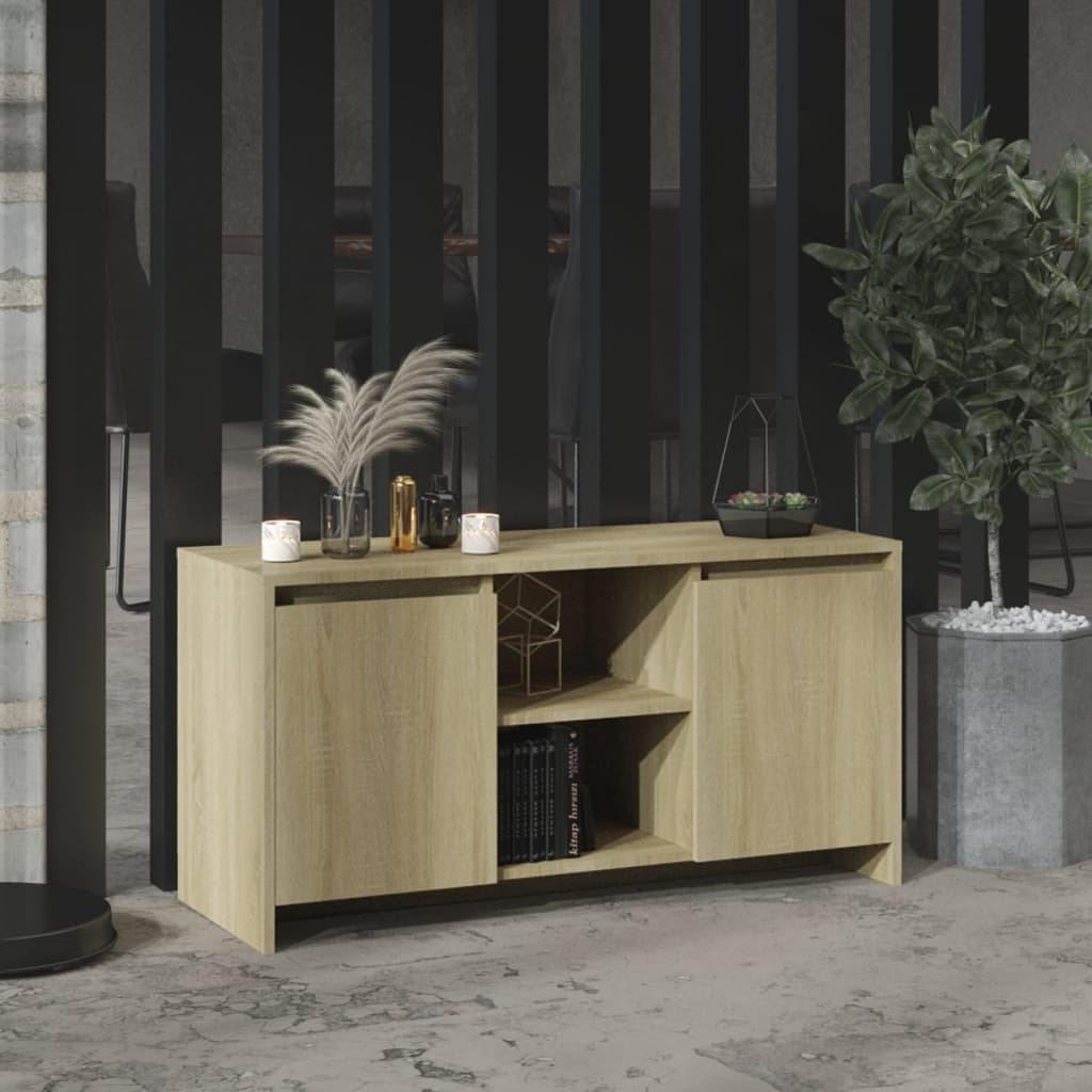 The Living Store Szafka pod telewizor dąb sonoma 102x37,5x52,5 cm materiał drewnopochodny