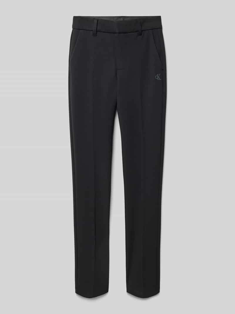 Spodnie o kroju tailored fit z mieszanki wiskozy z zakładkami w pasie model ‘PUNTO’