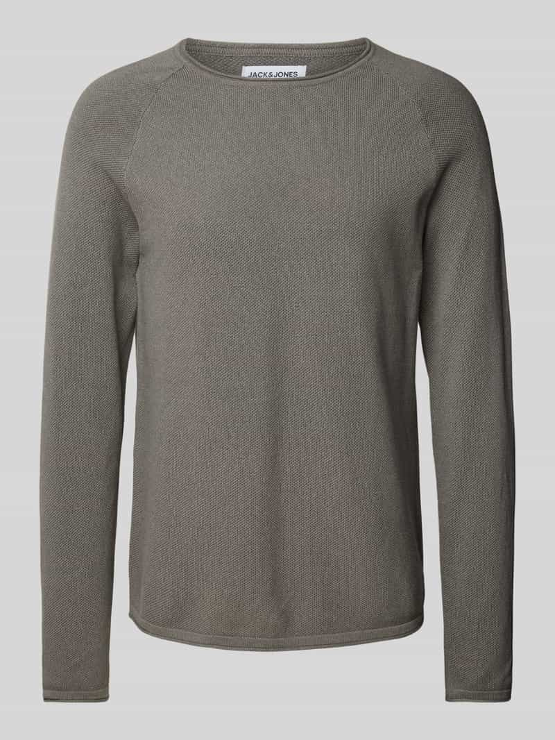 Sweter z dzianiny z okrągłym dekoltem
