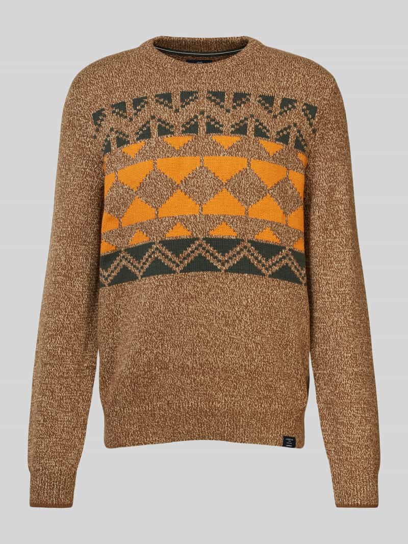 Sweter z dzianiny z okrągłym dekoltem