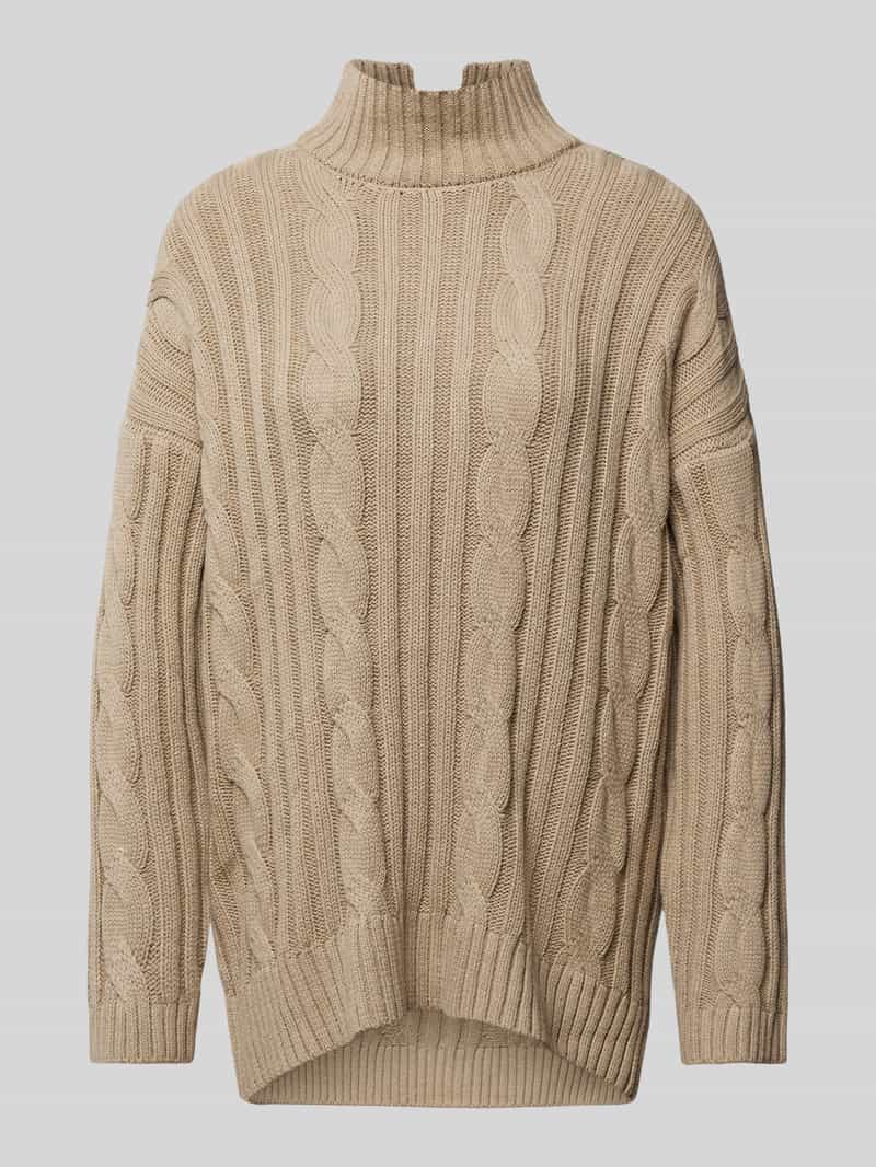 Sweter z dzianiny ze stójką z dodatkiem wełny model ‘HAYDA’