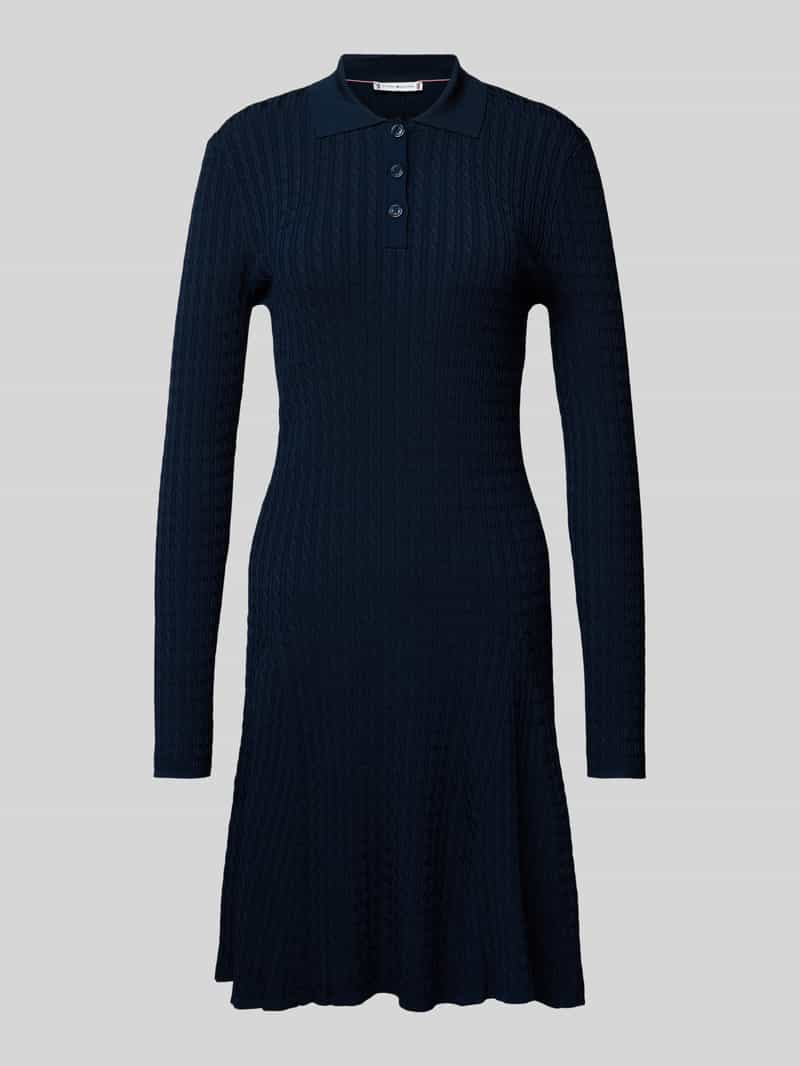 Sukienka polo z fakturowanym wzorem model ‘RAYON CABLE’