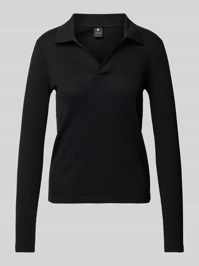 Bluzka o kroju slim fit z długim rękawem i dekoltem w serek