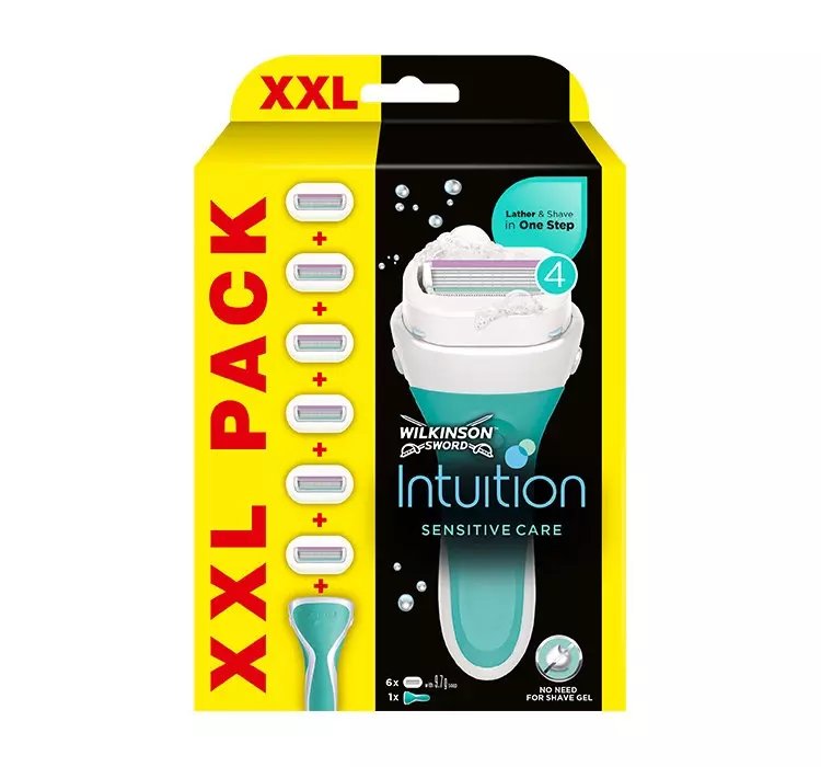 WILKINSON SWORD INTUITION SENSITIVE CARE XXL PACK MASZYNKA DO GOLENIA UCHWYT + 6 WKŁADÓW