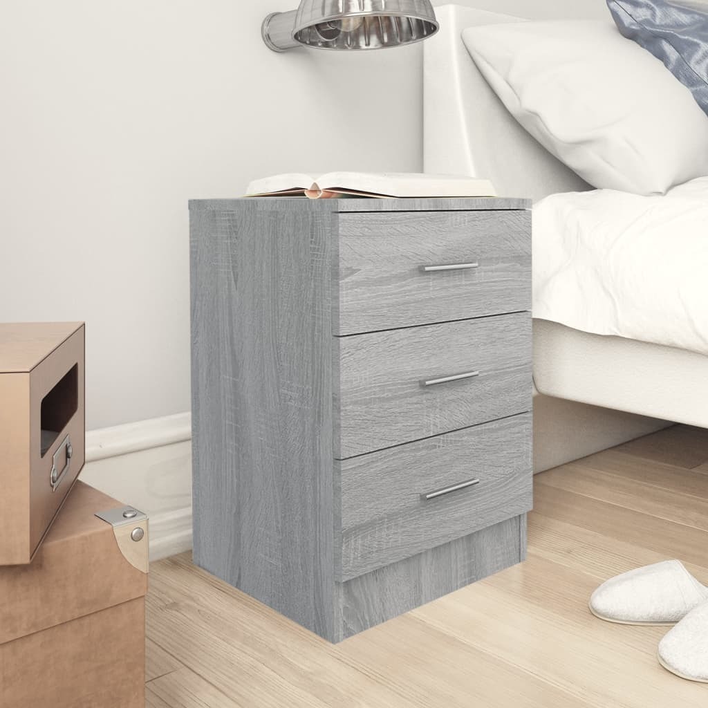vidaXL Szafka nocna Szara Sonoma 38x35x56 cm Materiał drewnopochodny - Szafka nocna - Szafki nocne - Szafa - Szafka nocna
