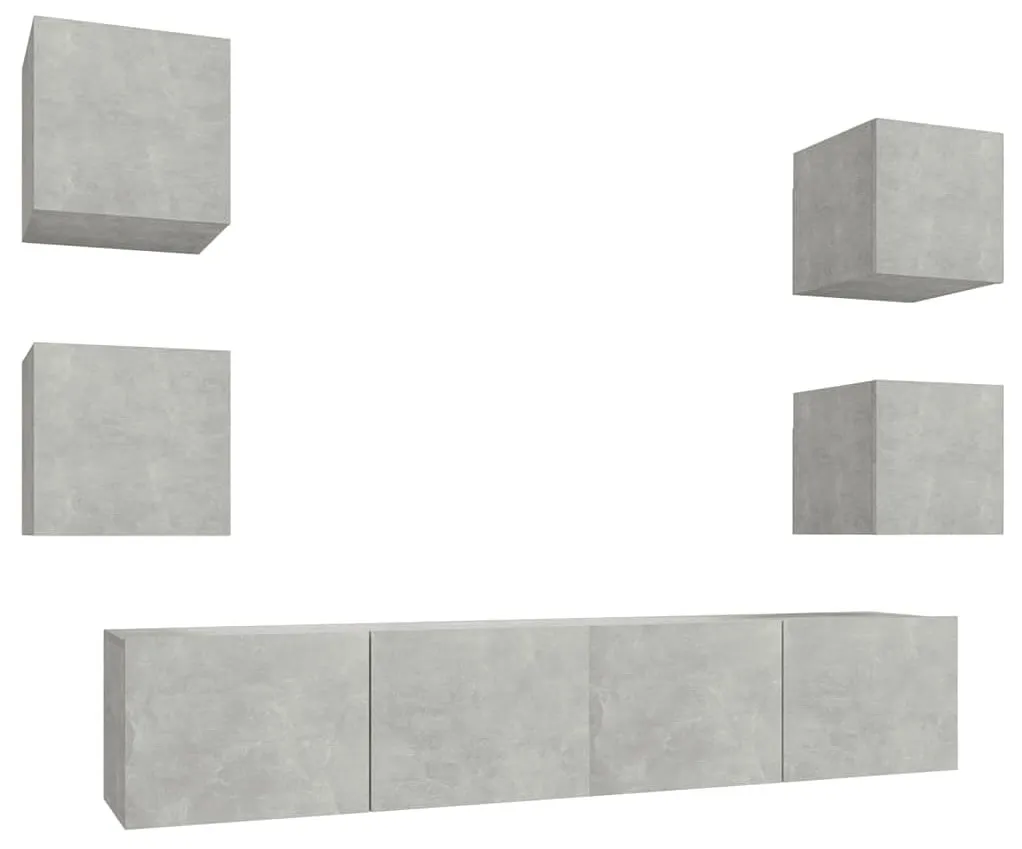 Wisząca modułowa meblościanka w kolorze beton H9-L07