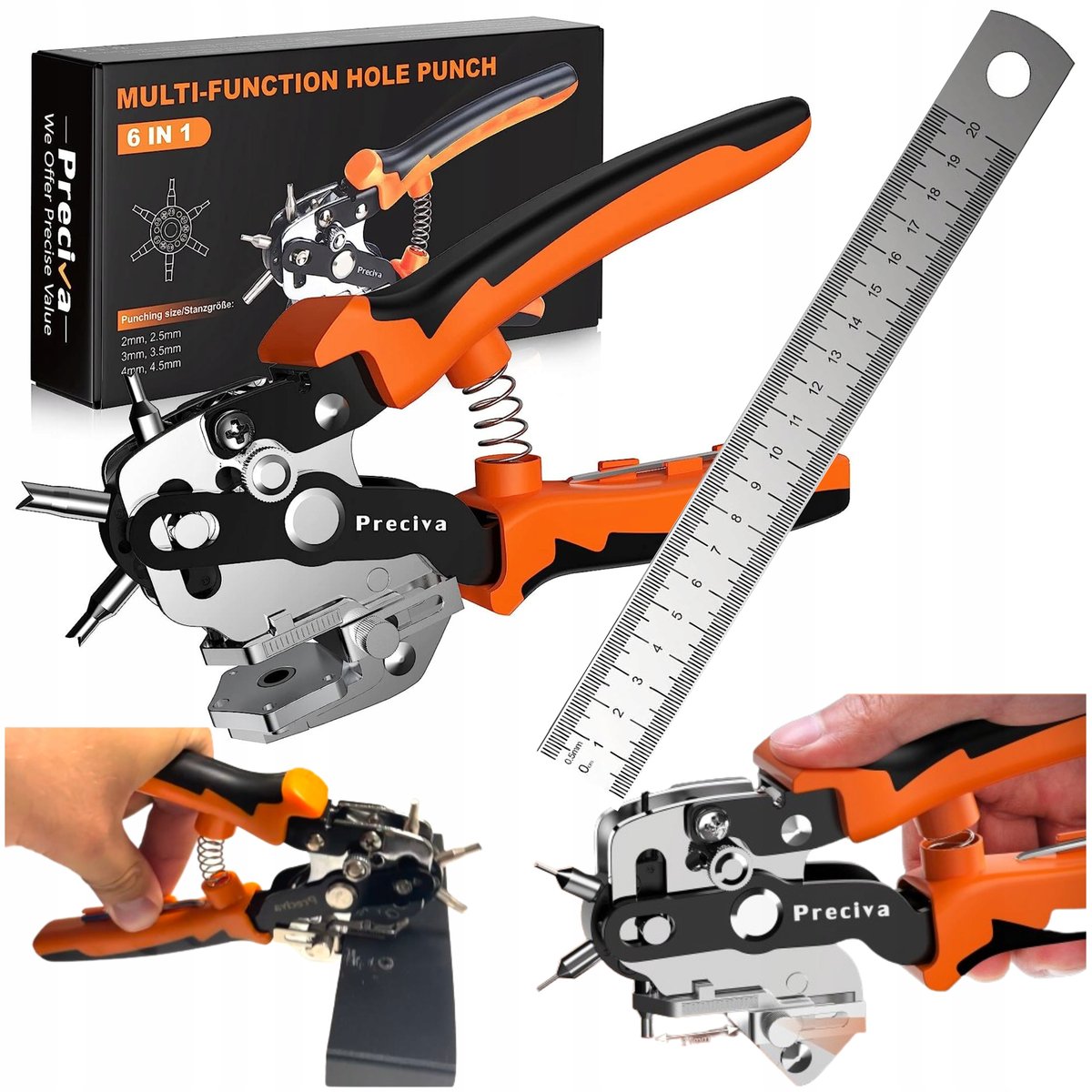 Dziurkacz do paska skóry ABS szczypce rewolwerowy do dziurek profesjonalne