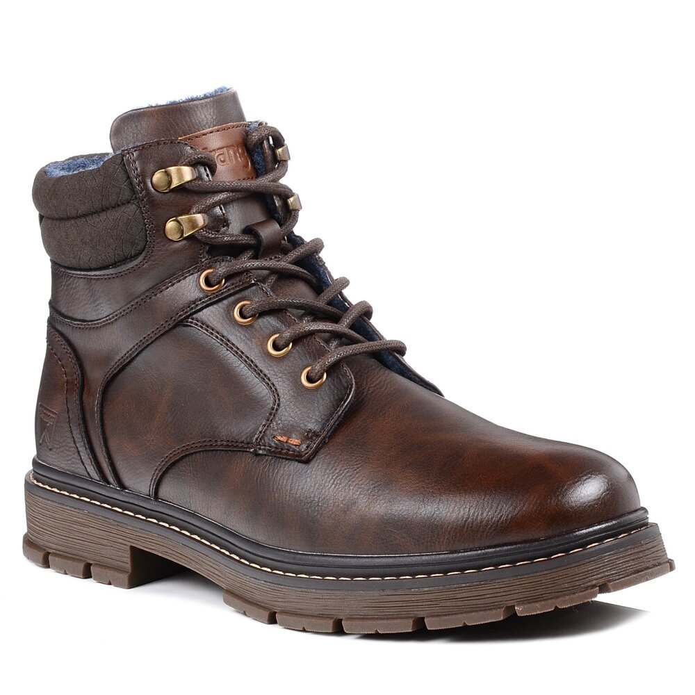 Buty męskie zimowe Wrangler Morgan ocieplane brązowe za kostkę wysokie-43