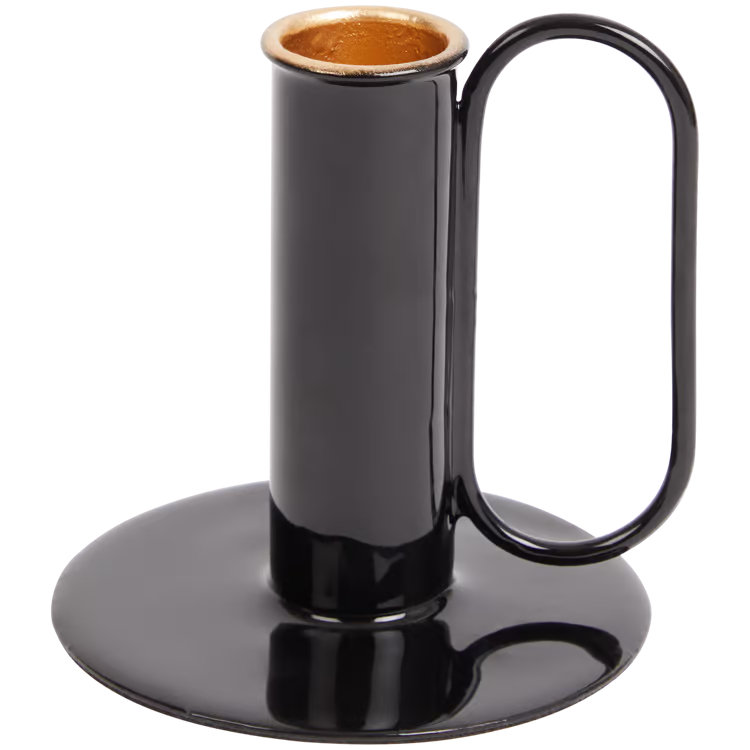 Metalowy świecznik na Świecę Stołową prostą Czarny