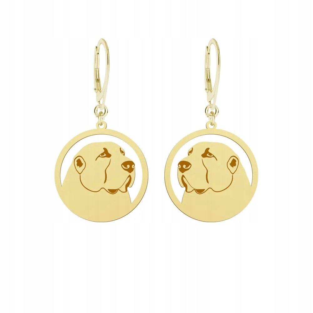 Kolczyki Złote z psem Owczarek Środkowoazjatycki 925 Prezent Kobieta GRAWER