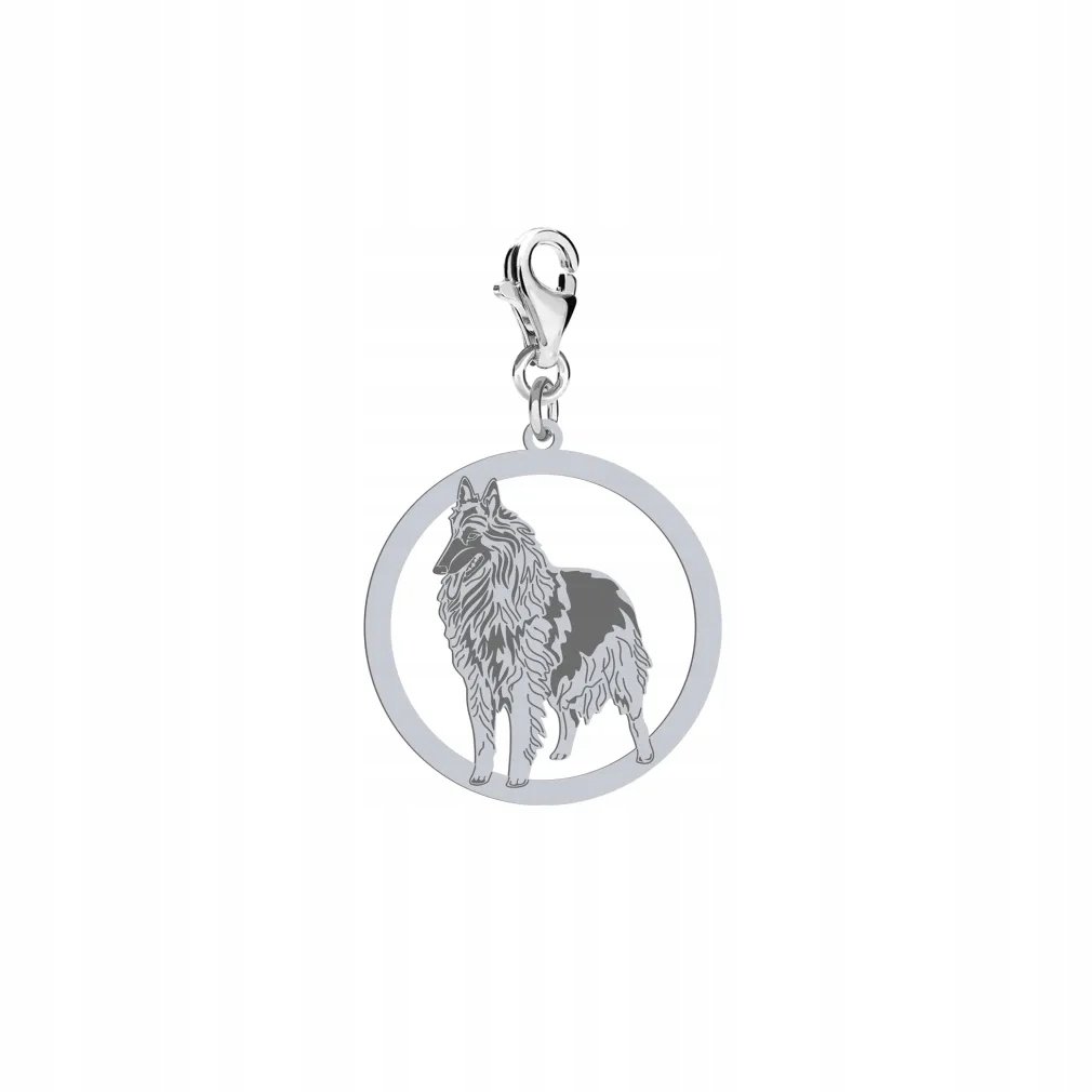 Charms Srebrny z psem Owczarek Tervueren 925 Biżuteria Kobieta DEDYKACJA