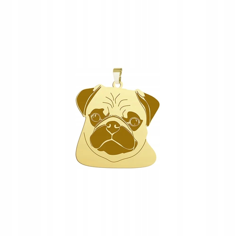 Zawieszka Złota z psem Mops Pug 925 Biżuteria na Prezent Kobieta GRAWER