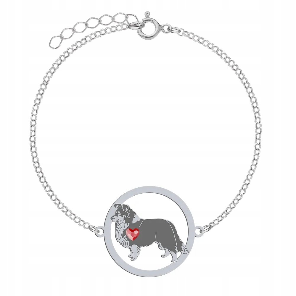 Bransoletka Srebrna z psem Owczarek Szetlandzki SREBRO 925 Biżuteria GRAWER