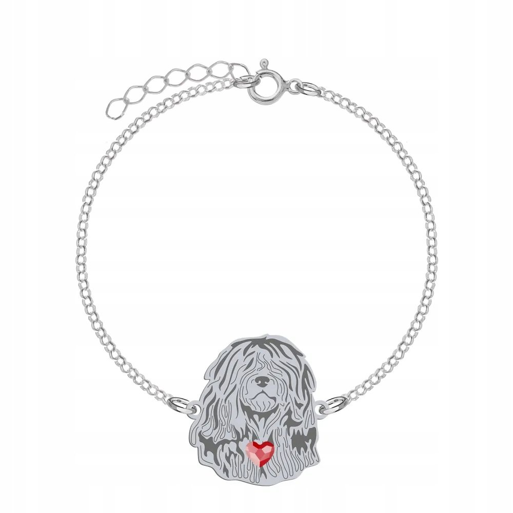 Bransoletka Srebrna z psem Owczarek z Bergamo 925 Kobieta Biżuteria GRAWER